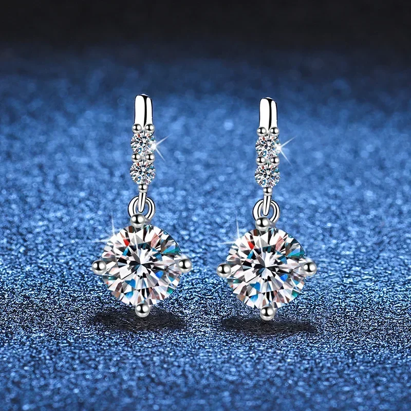 

Solid 14K White Gold AU585 Platinum PT950 Earrings earrings earrings female moissanite earrings tassel spirit earrings