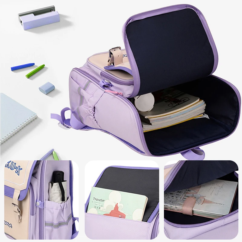 school bag Kids backpack water proof Preschool Ages 6-18 Spine protection Reduce the burden Large capacity