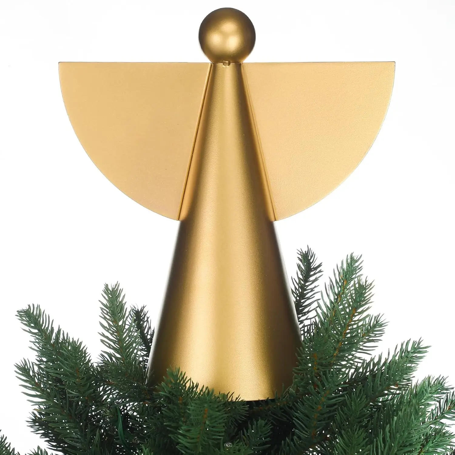 

Золотой металлический топпер для дерева ангела 9,45 дюйма, рождественское украшение для внутреннего и наружного использования