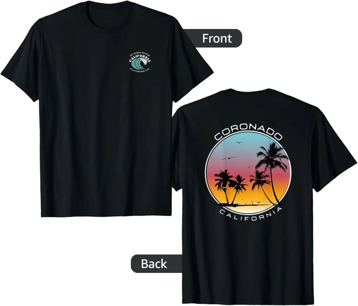 Coronado California Sunset Circle T-Shirt