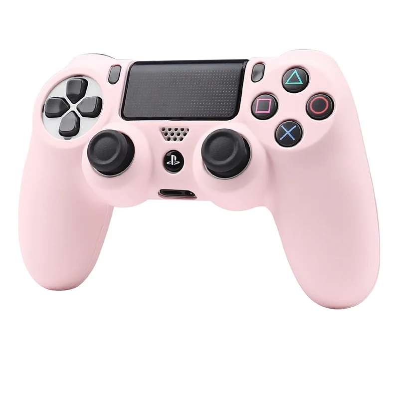 New Pink Soft Silicone Protective Case For PS4 Controller Skin Gamepad Case Cover Video Games Accessories for PS4 Joystick Cases