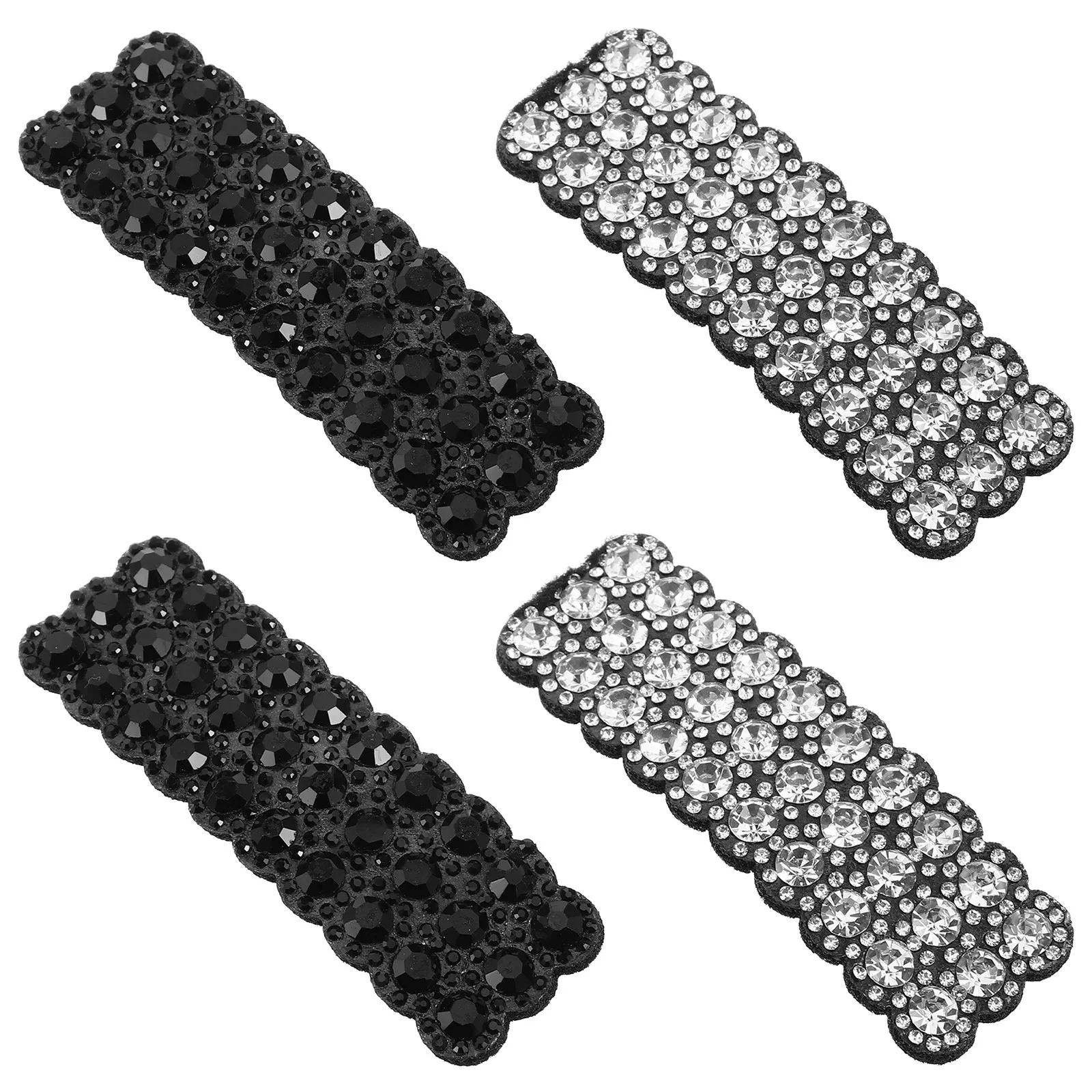 

4Pcs Rhinestone Snap Hair Clips Rectangular Design Crystal Hairpins Fashion Hair Barrettes for Women Rhinestone Barrettes Women