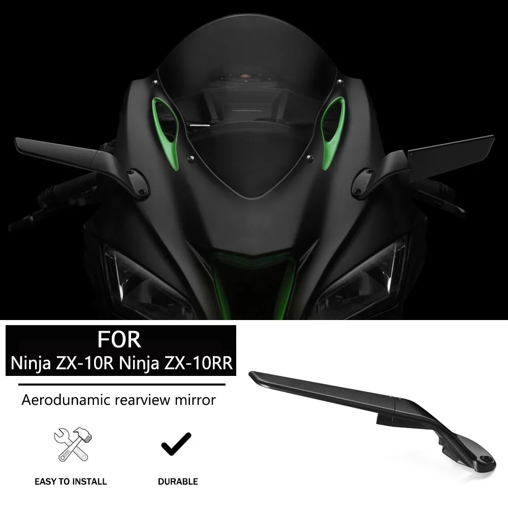 

For Kawasaki Ninja ZX-10R ZX-10RR 2017-2025 10R Motorcycles Adjustable Rotating Rearview Mirror Aluminum Side Rear View Mirrors