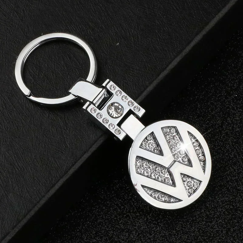 Diamond Key Ring Car Logo Keychian for Volkswagen Polo Bora Sagitar Golf Passat Touareg Tiguan Sharan Lavida T-CROSS Key Holder