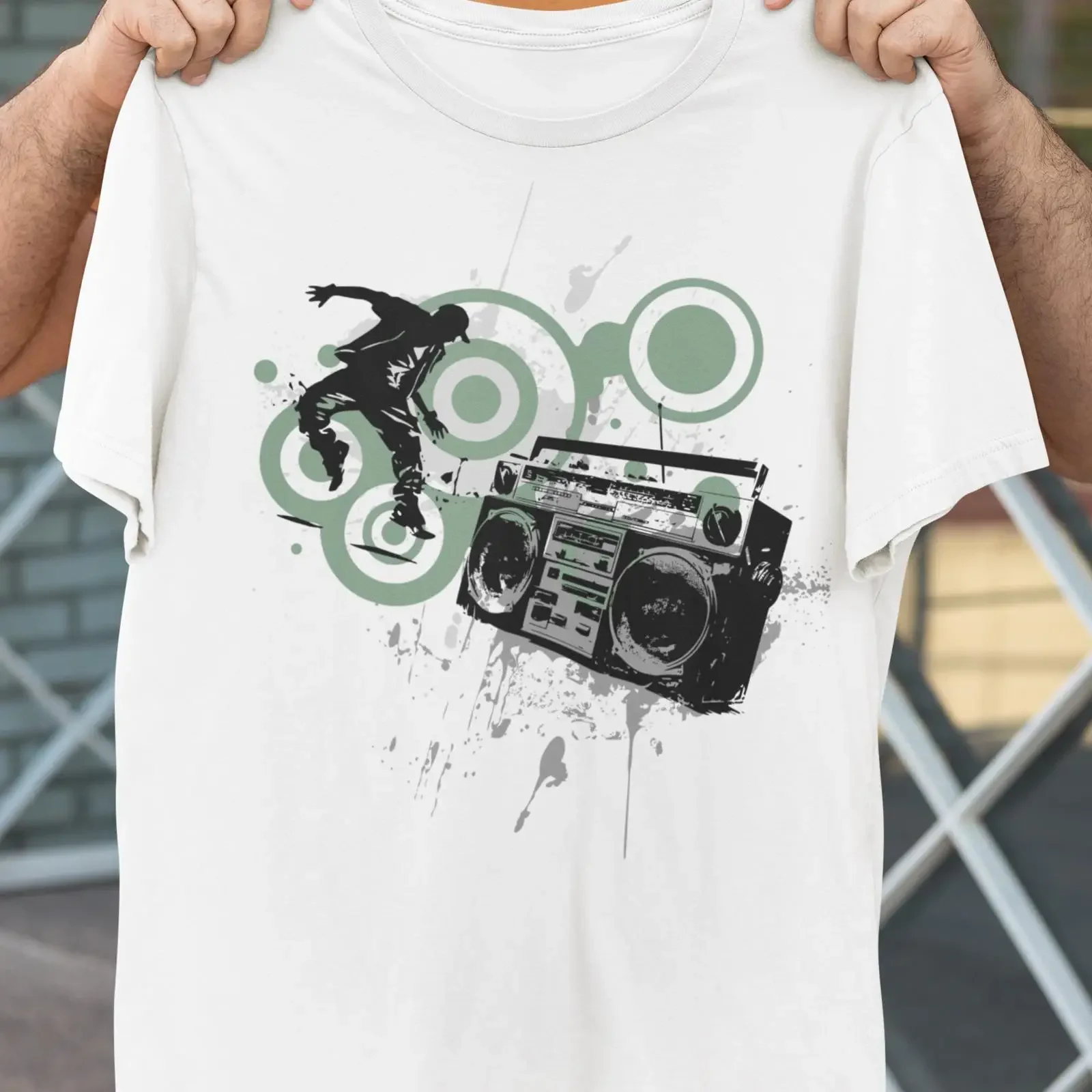2000s Nostalgia Hip Hop T Shirt Vintage Boombox Y2K Streetwear Retro Graffiti Skater Top vintage Washed Breathable graphic