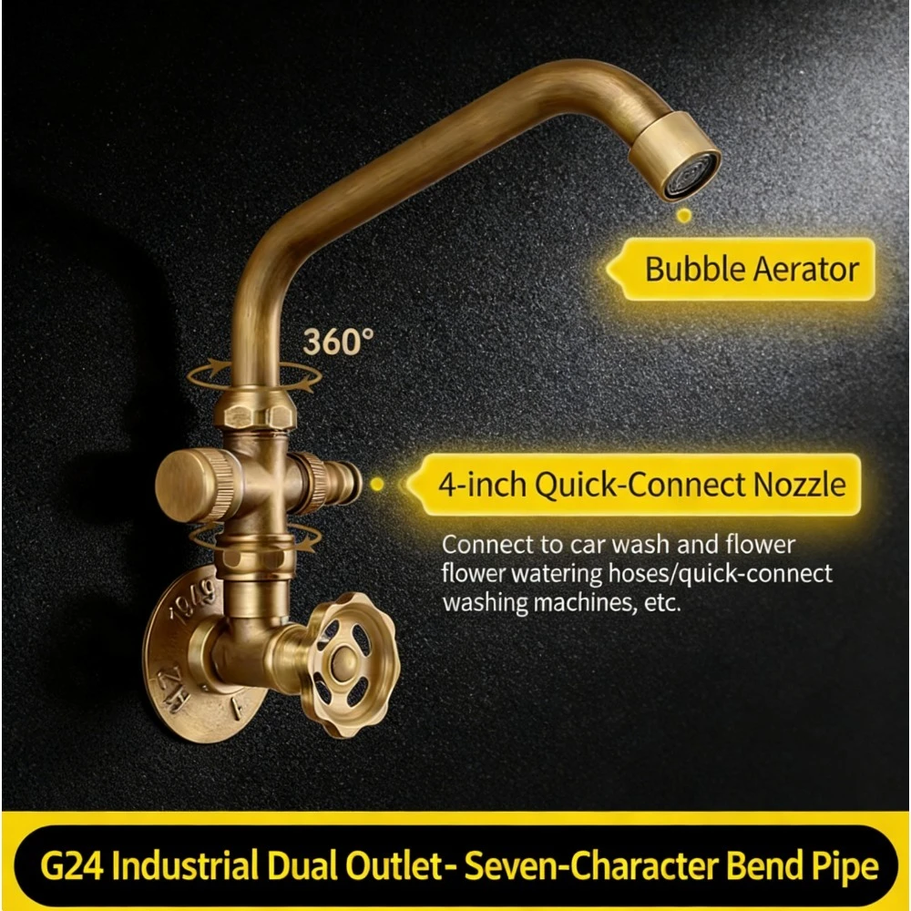 

Винтажный латунный кран для умывальника, однорычажный, для холодной воды, уличный, для двора и сада, морозостойкий, не трескается, для столешницы