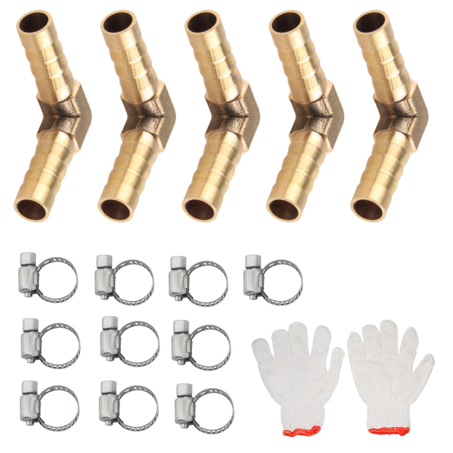 Messing-Widerhaken-Rohrverschraubung, Winkelstück, 2-Wege-Anschluss für 8 mm 10 mm 19 mm Schlauch, Kupfer-Pagode-Wasserrohrverschraubungen