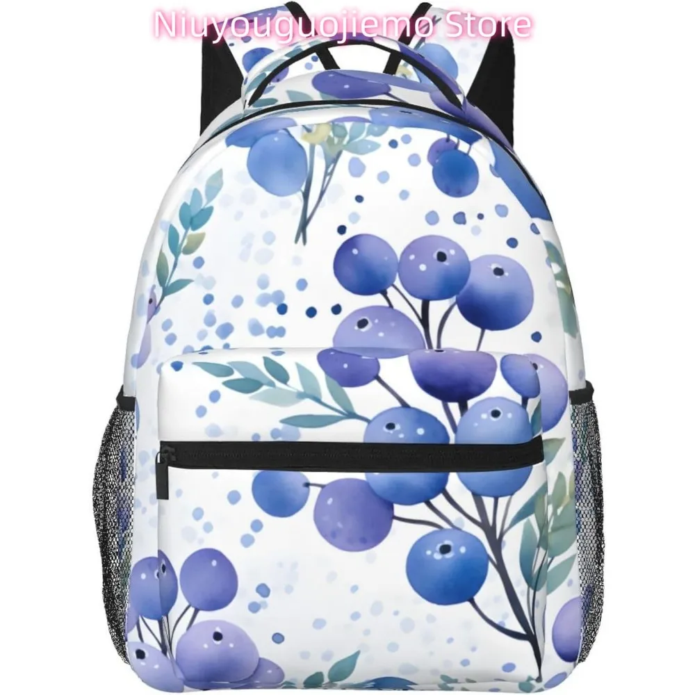 

laptop bag back to school Pretty Blueberries Lightweight Laptop Backpack Lightweight Multipurpose Travel Casual Daypack Unisex