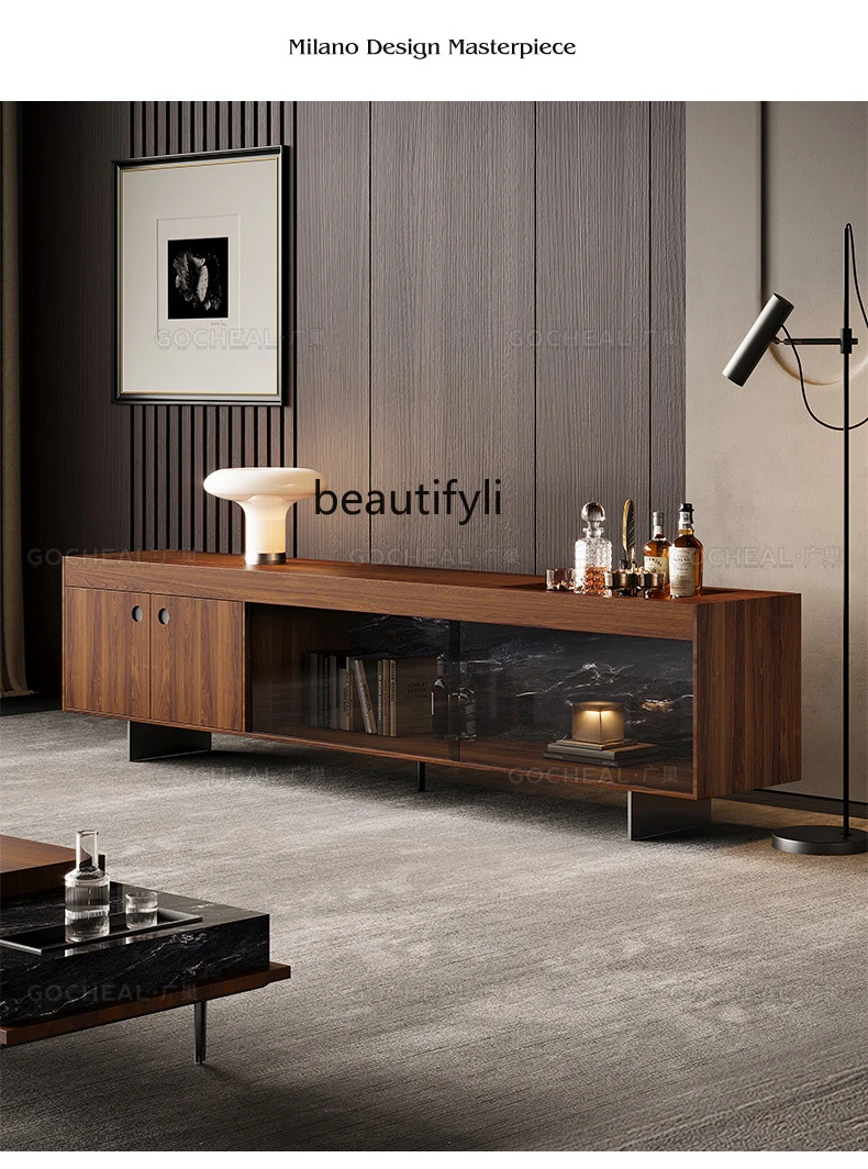 

A36 TV cabinet Italian minimalist designer light luxury high-end bedroom storage locker