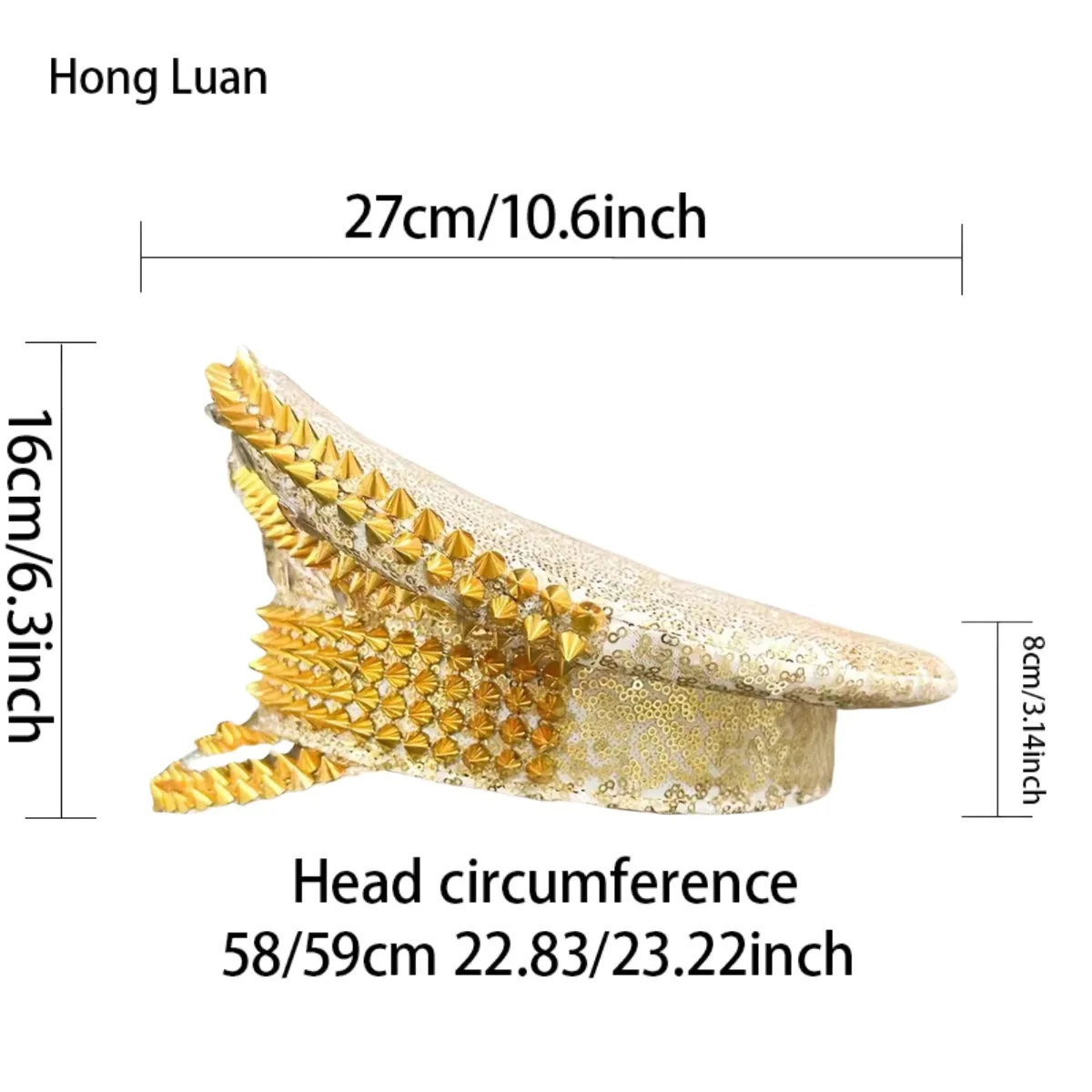 HongLuan  Halloween Costume Hat, Captain Hats Rhinestone for Burning Man Festival Woman, Cosplay Female Accessories