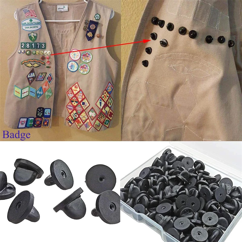 Gummi Pin Backs Butterfly Clutch Tie Tack Revers Halter Verschluss Pin Cap Keeper für Uniform Abzeichen Ersatz Uniform Sicherheits nadel