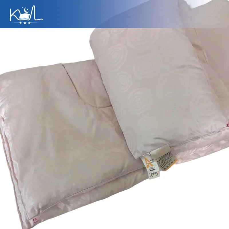 Sateen Jacquard Silk Cotton Blend,Lightweight Air Conditioner Comforter for Spring Autumn,Soft Breathable Duvet for Double Bed