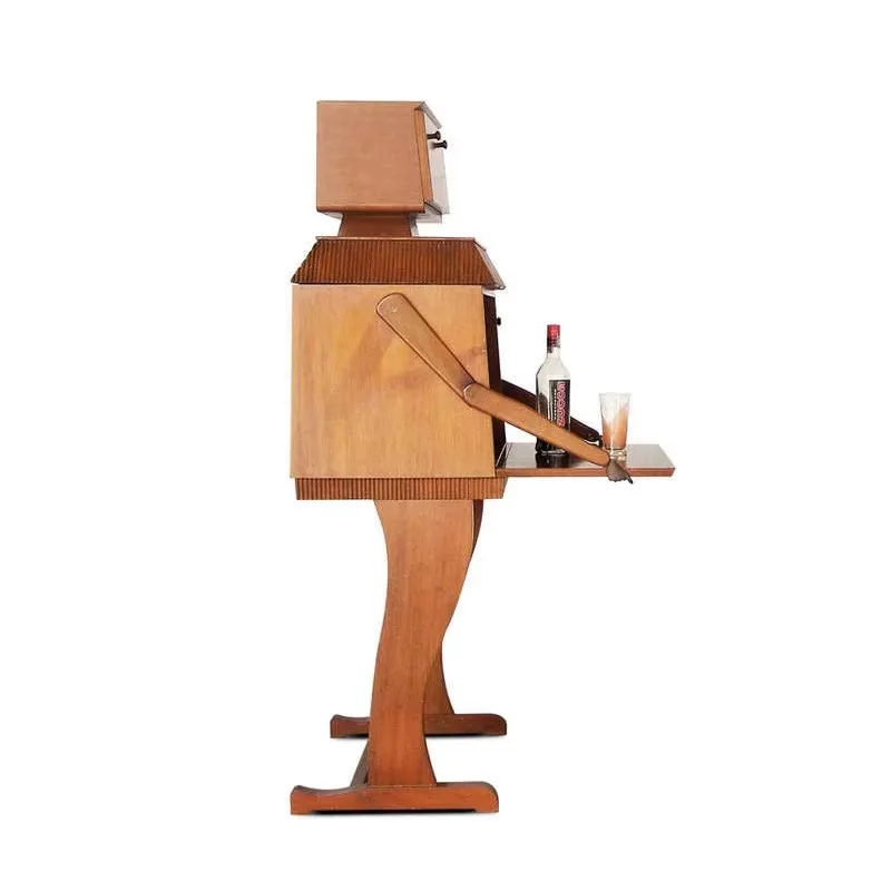 Multifunctional Deck Living Room Wooden Robot Medieval Rana Robot Wine Cabinet Wooden Locker Wine Rack