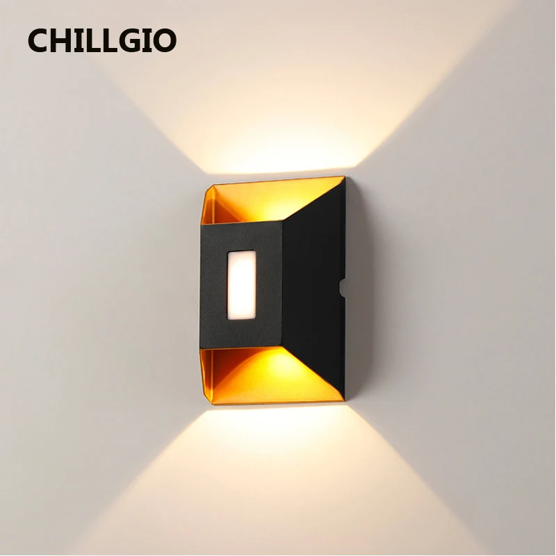 

CHILLGIO Outdoor Wall Lights Waterproof Up and Down Led Modern Living Room Decoration Sconce Partio Nordic Indoor Aluminum Lamps