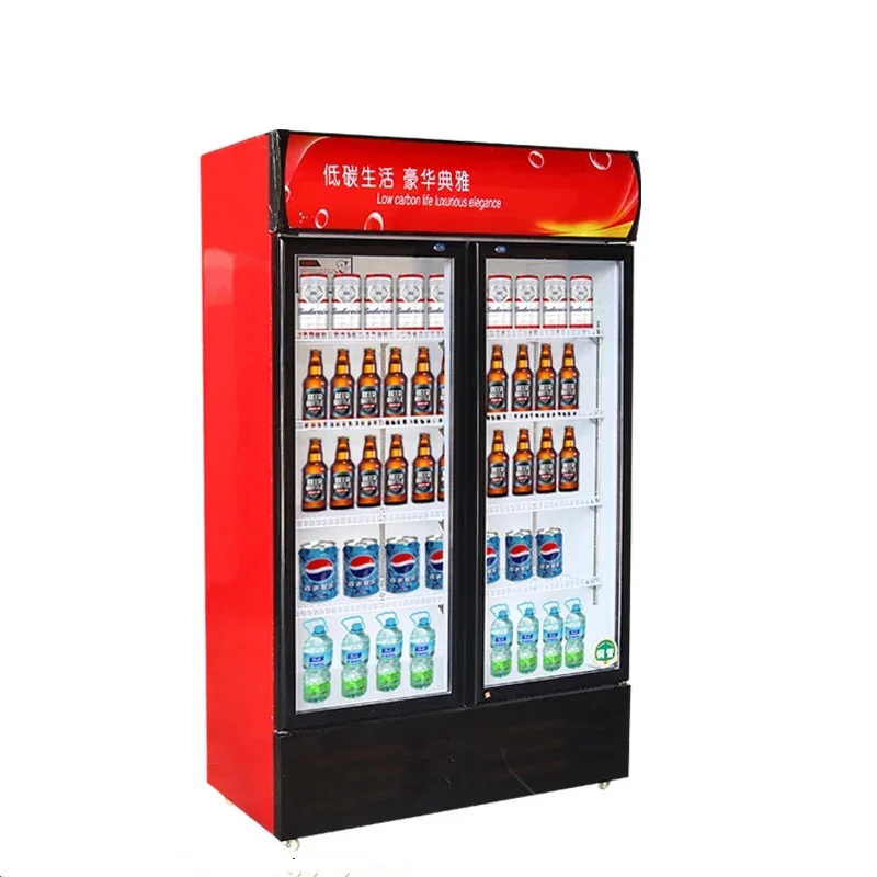 2024 High Quality Auto Defrost 2 Glass Door Cold Soft Drink Refrigerator Showcase/cabinet/supermarket Upright Beverage Display