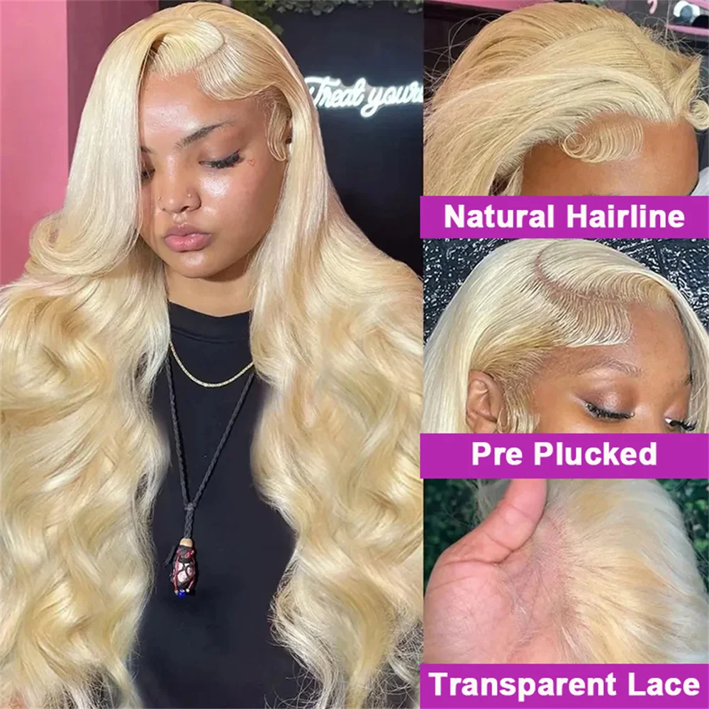 Blonde Lace Front Pruik Human Hair 613 Lace Frontale Pruik 13X6 Body Wave Honingblond Transparant Kant Front Gekleurde Pruiken Voor Vrouwen