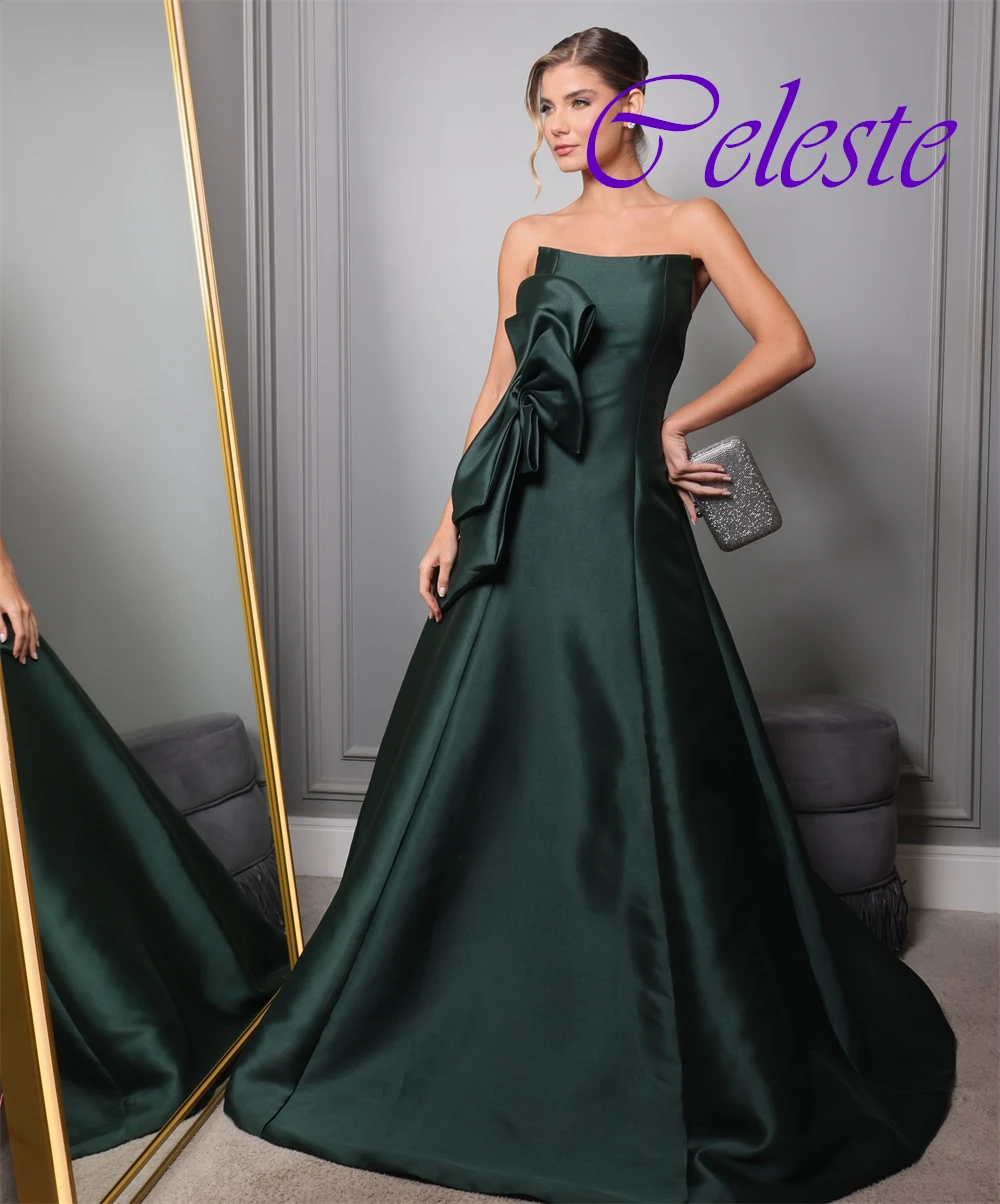 Robe de soirée en Satin sans bretelles, personnalisée, élégante, classique, sans manches, robes de bal de luxe, traîne de balayage, robes d'occasion spéciale