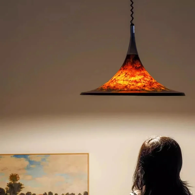 

Nordic Horn Led Pendant Lamps Medieval style Lava chandelier for Kitchen Bedroom Living Room Designer Pendant light