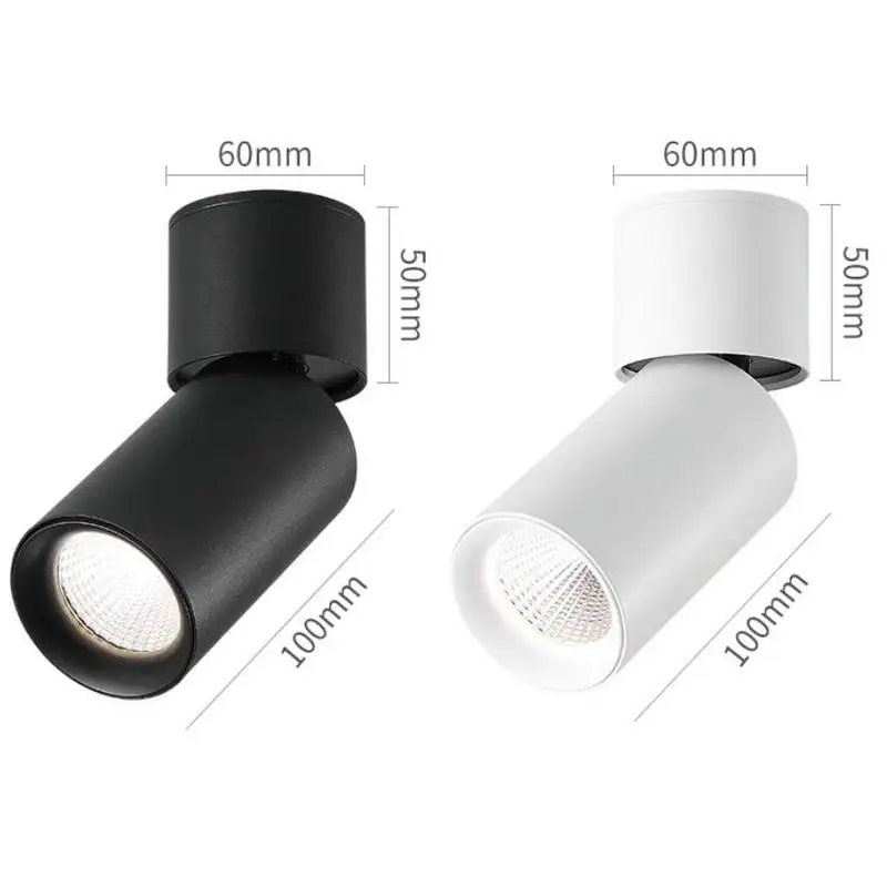 พื้นผิวติดตั้งป้องกันแสงสะท้อน LED ดาวน์ไลท์หรี่แสงได้ COB โคมไฟเพดานสปอตไลท์ Modern Home Tube Light