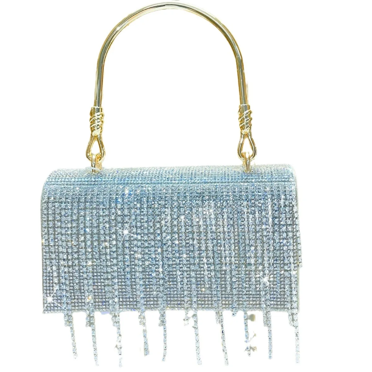 

Винтажная банкетная вечерняя сумочка, сумка с бриллиантами, блестящая кисточка на одно плечо, косая сумка для ужина Bolso Fiesta Mujer