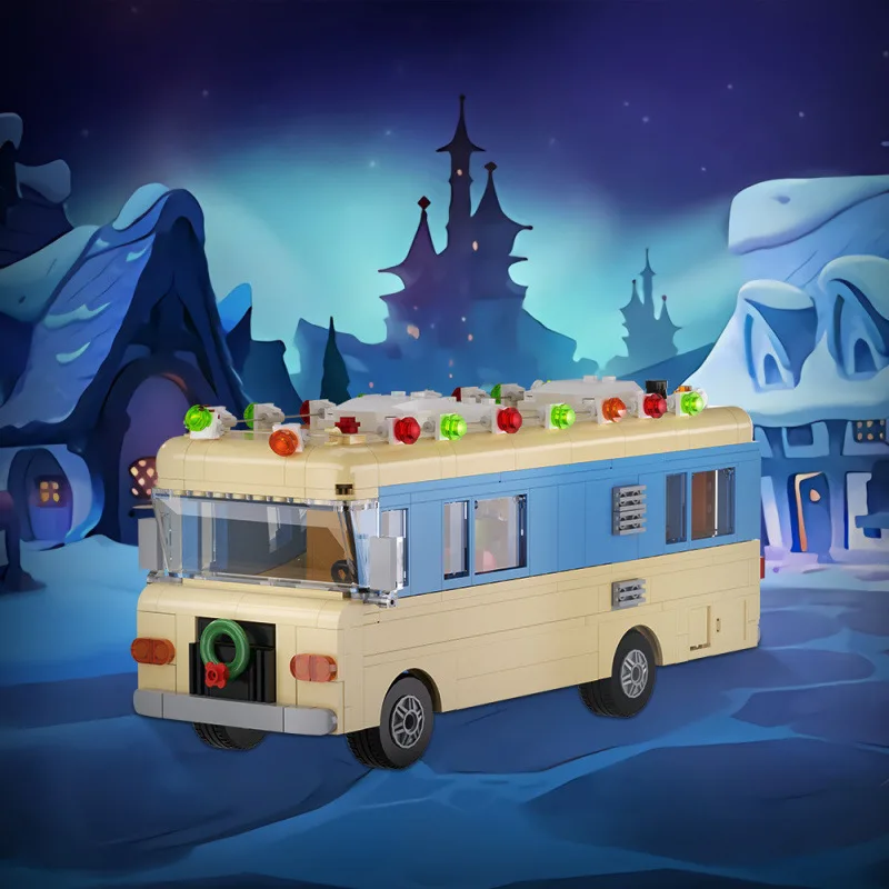 

569 шт., Рождественский подарок, набор строительных блоков для отпуска, автофургона, реплика фильма «Кузен Эдди», автомобиль, ностальгическая коллекция, семья, сделай сам, для детей