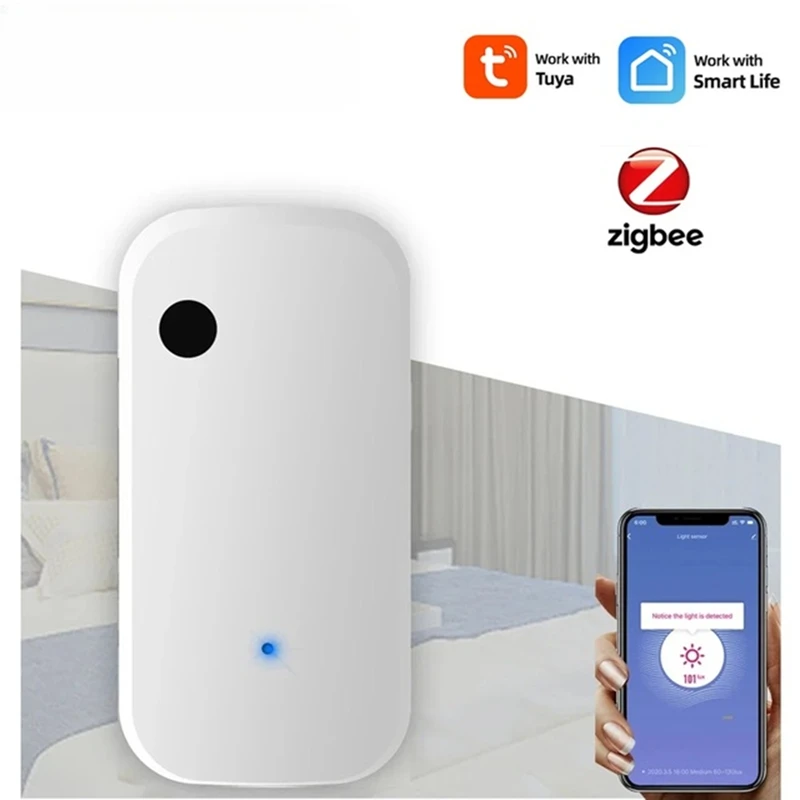 Tuya Zigbee Light Sensor Illumination Sensor Smart Life APP Scenes Linkage Control Smart Switch Bulb Brightness Detector