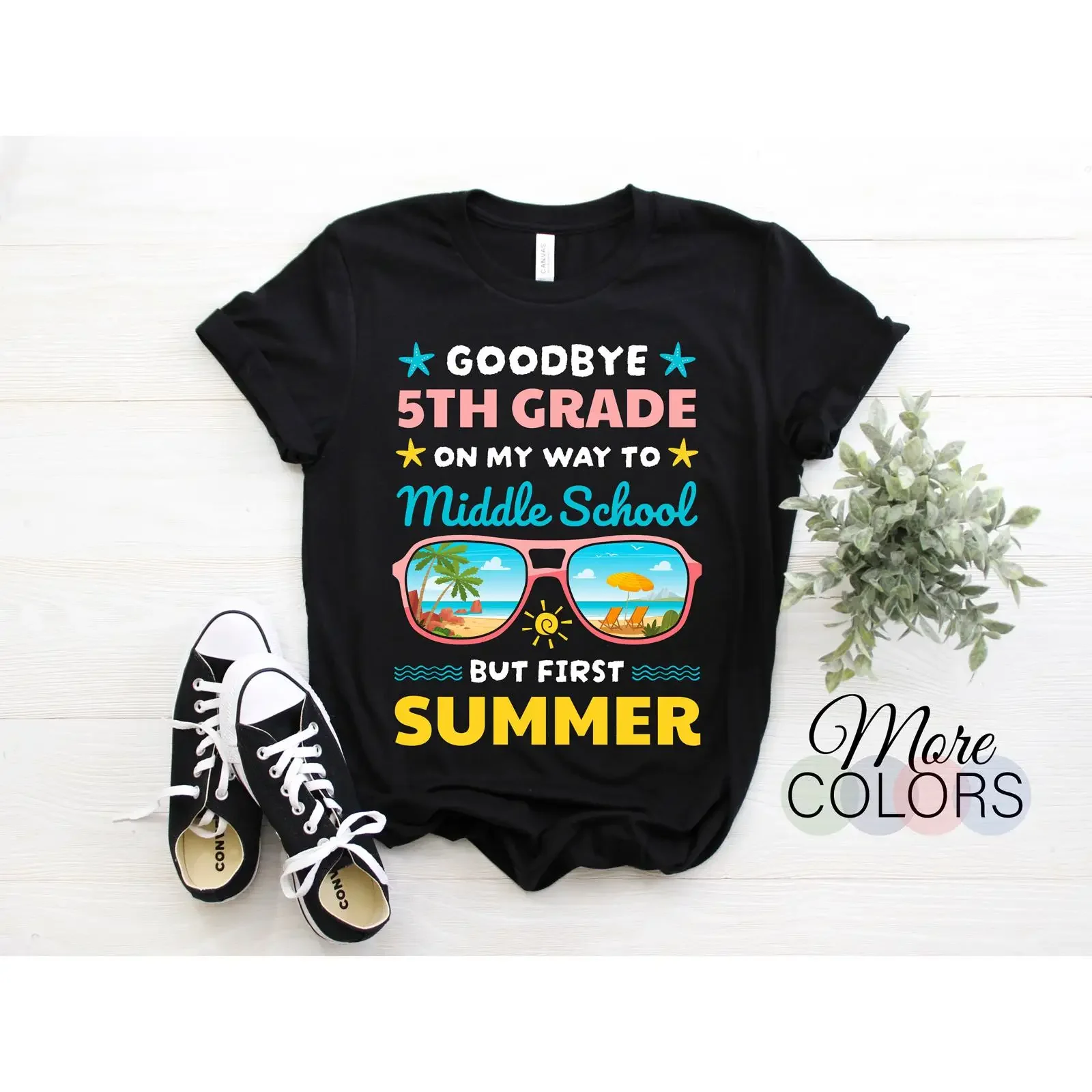 Goodbye 5th Grade Hello Summer Middle School Kids T Shirt Last Day Of For Boys Girls vintage Washed Soft Slightly Unisex