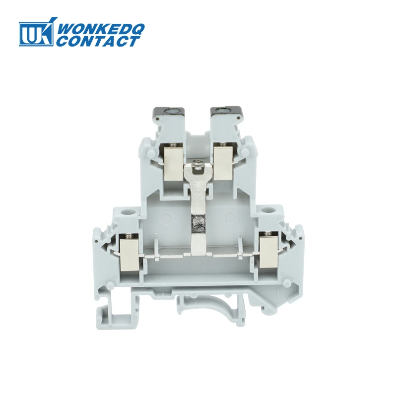 UKK 5-PV 2 Levels Equipotential Bonder 4-Connductor 4mm UK Screw Wire Electrical Connector DIN Rail Terminal Block UKK5-PV