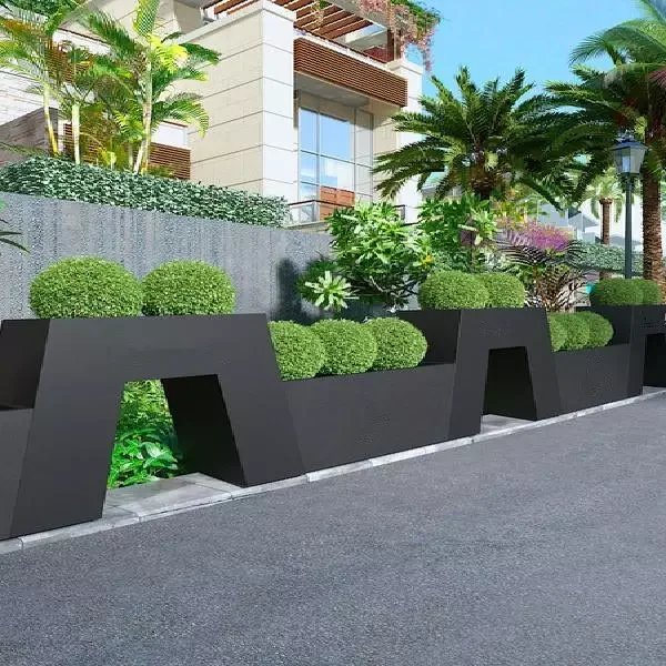 Steel Outdoor Plant Box Custom Garden Plant Flower Pots Outdoor Box Steel Cube Planter