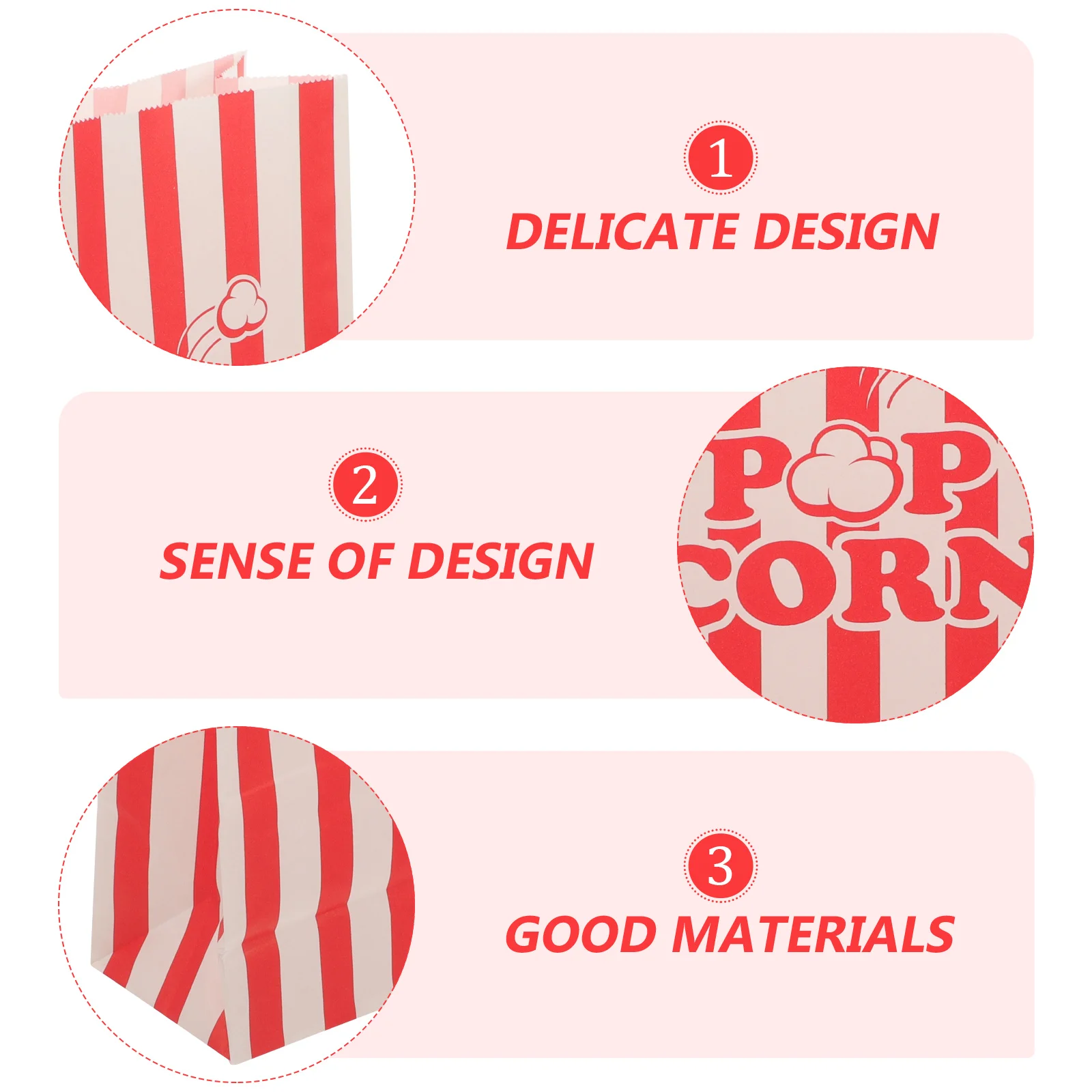 

Food Packaging Bag Popcorn Snack Paper Bags Bulk Containers Grade for Flat Bottom Small