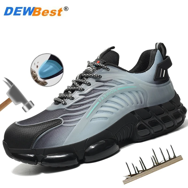 New lightweight steel toe anti smashing and anti piercing air cushion sole, comfortable and wear-resistant construction shoes