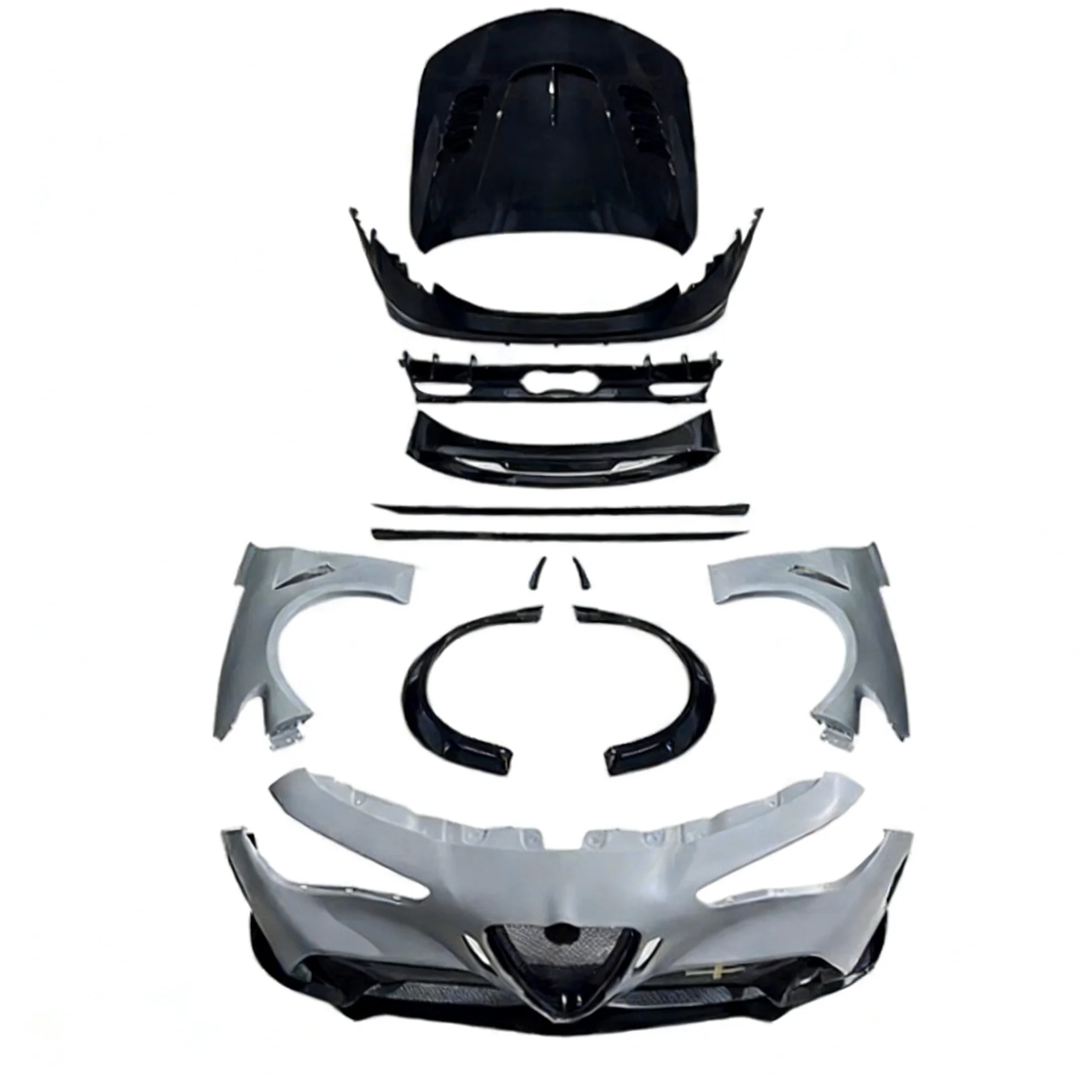Classic Car Restomod Body Kits72Changes GTAM Style Carbon Fiber Body Kit For Giulia Front Bumper Lip Hood Wheel Eyebrow Side Sk