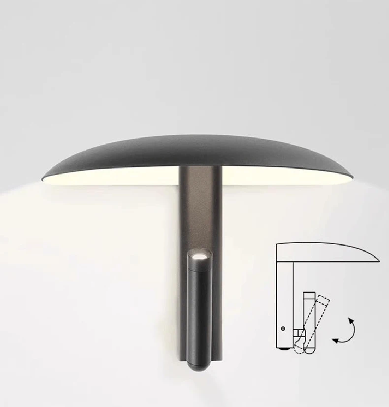 Wall Lamp 2 LEDs Black Orange Green Metal With Switch 3000K
