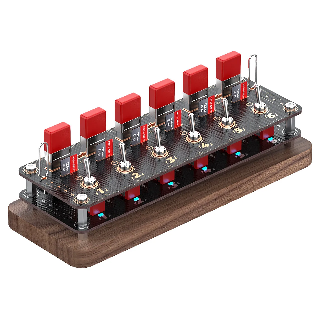 For Modular USB3.2 Desktop Control Switch Power Strip HUB Docking Station TF SD Card Storage Box