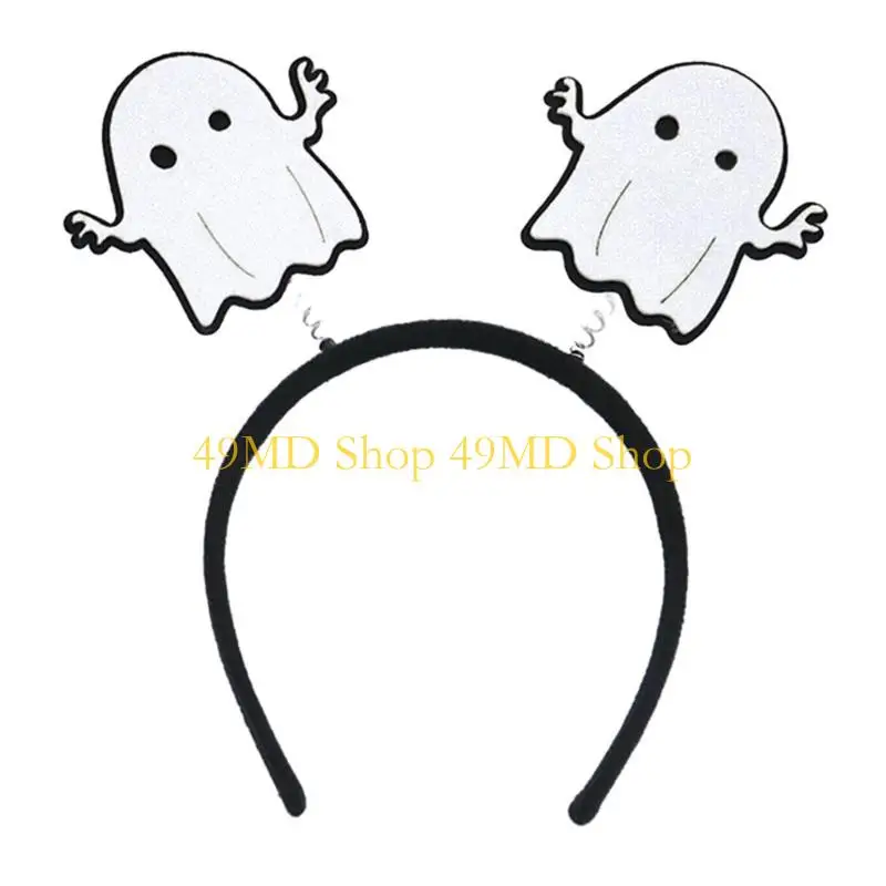 49MD Children Halloween Hairhoop Cartoon Theme Skull Headband Funny RolePlay Headband