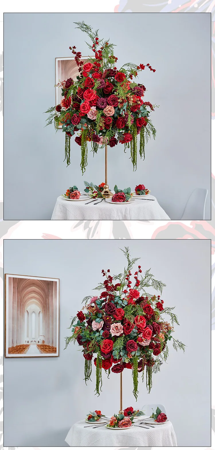Maßgefertigte 60CM Große Seiden-Rosenkugel Künstliche Pomander-Kugel für Hochzeitsempfänge, Tischdekoration, Ladenpräsentation, Großhandel Blumen-Requisite – Detail 10