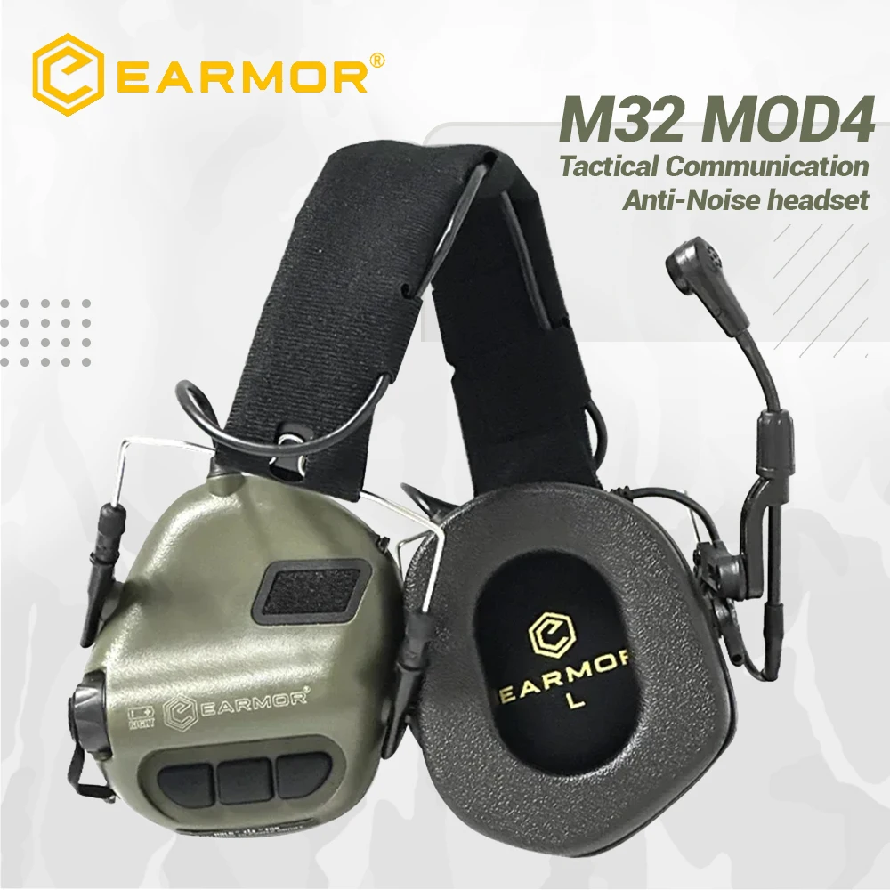 

Тактическая гарнитура EARMOR M32 MOD4, наушники для охоты, стрельбы, гарнитура с шумоподавлением и микрофоном, усиление звука