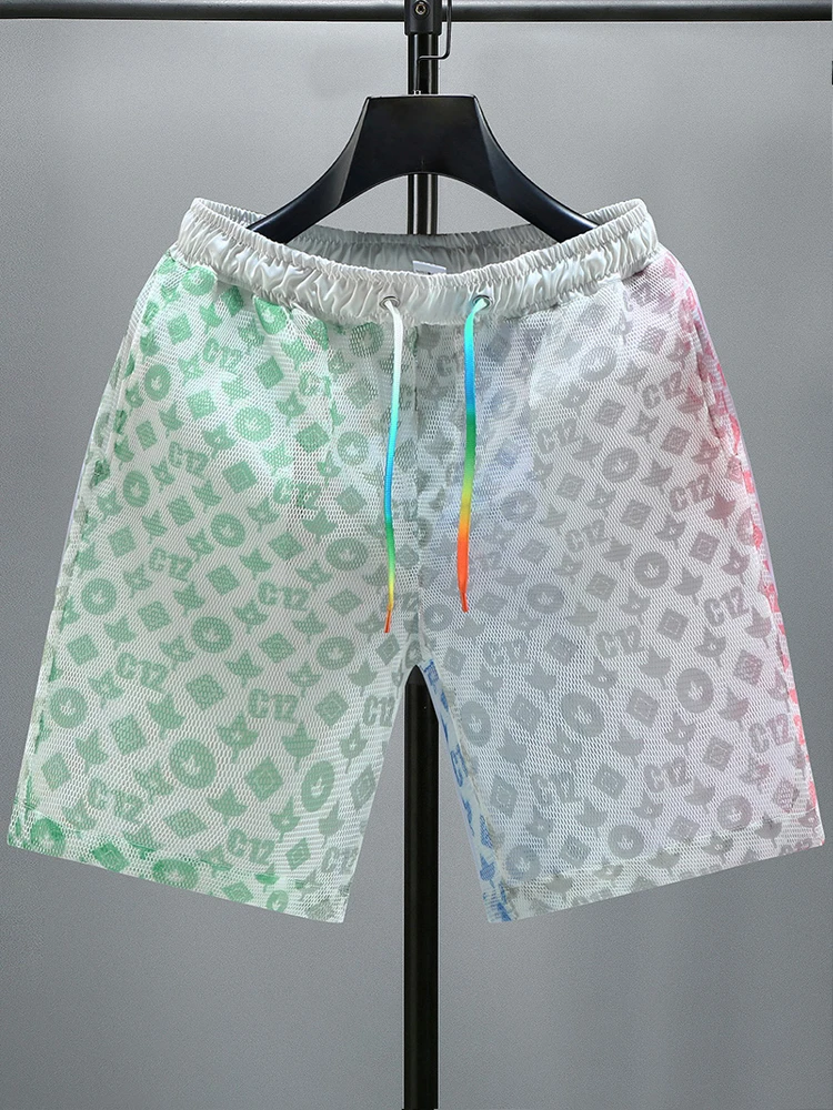 

Ice Silk orts Men's Summer New Sle Couple Thin Loose Large Size Mid-Pants Qui Dry Trendy Beach Five-Quarter Pants