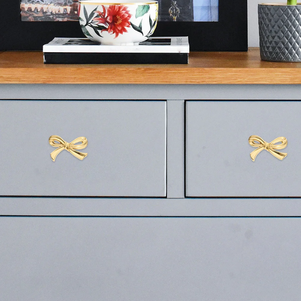 

2Pcs Brass Bowknot Cabinet Knob Modern Decorative Drawer Handle Pull for Furniture Wardrobe Dresser Cupboard Cabinet Knob