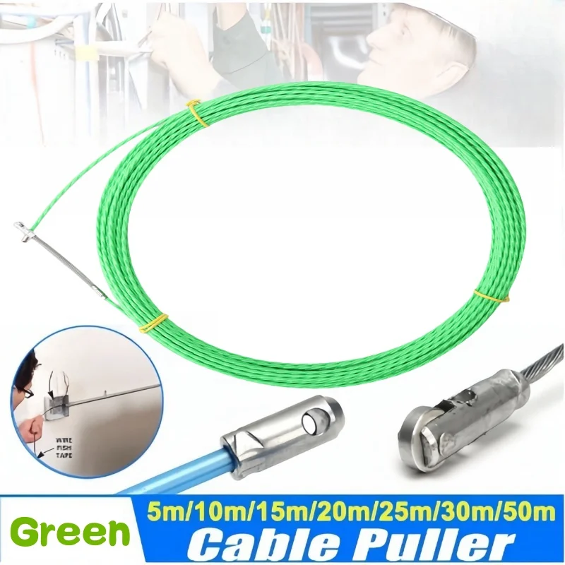 Universal Wire Threading Device 5-30M Spring Rope Pulling Device With Pulley Fish Tape Wire Puller Through Wall Wire Threader