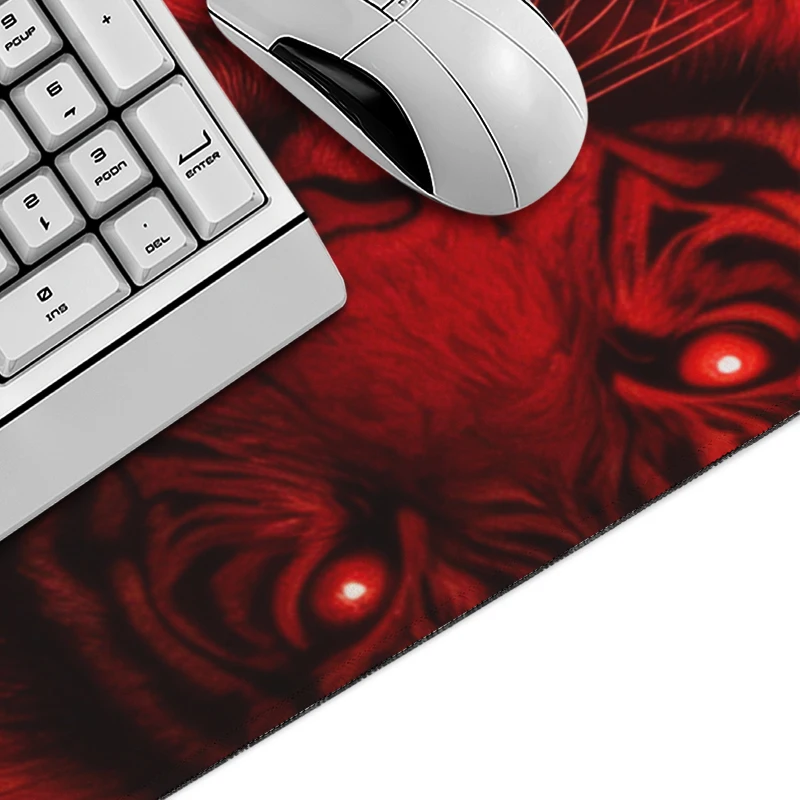 Black Red Fierce Tiger Mouse Pad Gaming printon demand Home New Custom Mousepad XXL Mouse Mat Natural Rubber Non-Slip Office