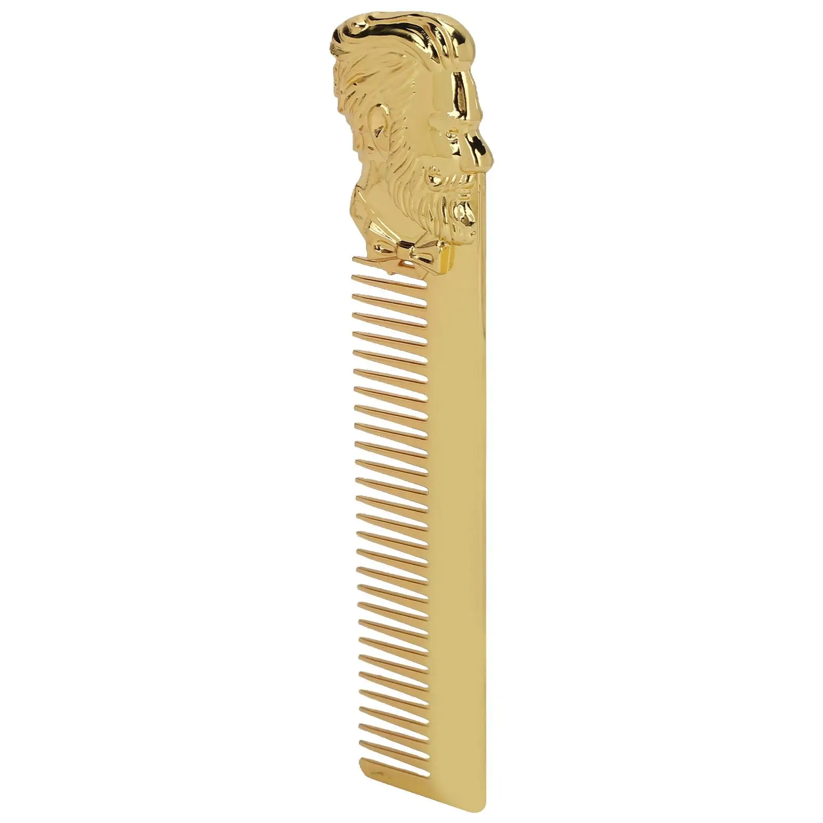 Portable 3D Engraved Vintage Zinc Alloy Beard Comb for hair Salon & Home