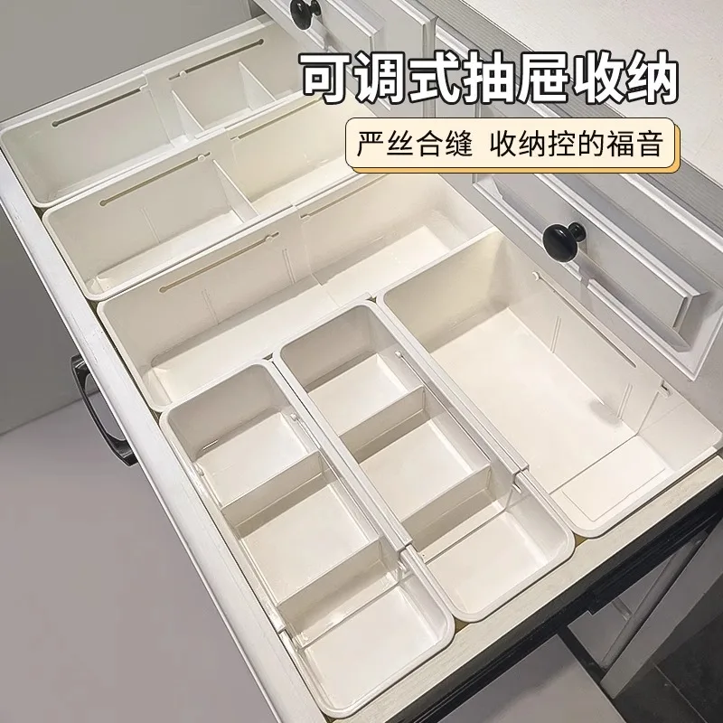 Drawer Divider Storage Box Built-in Partition Retractable Makeup Lipstick Organizer Dressing Table Deep Cabinet Divider Dormitor