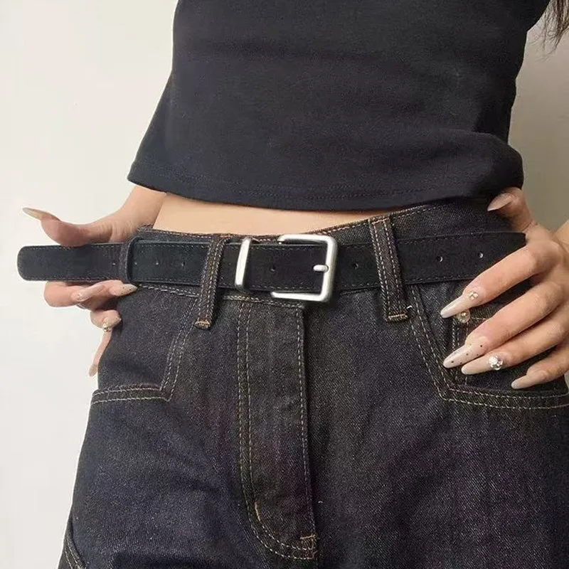 Vintage Brauner Wildleder-Damen-Gürtel 2026 im Nischen-Designer-Stil für Kleider und Jeans – Detail 1