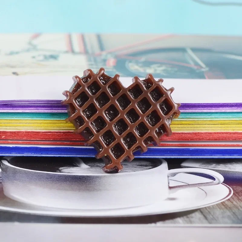 10 قطعة/الوحدة الغذاء كابوشون راتينج لطيف على شكل قلب البسكويت ظهر مسطح لسكرابوكينغ الحرفية الزينة المحمول الديكور