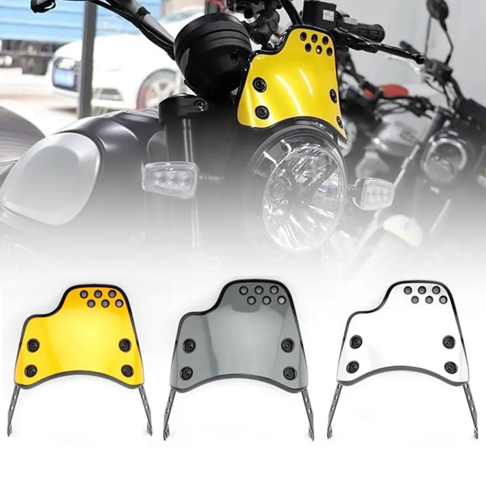 

For DUCATI Scrambler 400 800 2015-2023 2024 Scrambler400 Windscreen Windshield Fly Screen Shield Wind Deflector with Holder