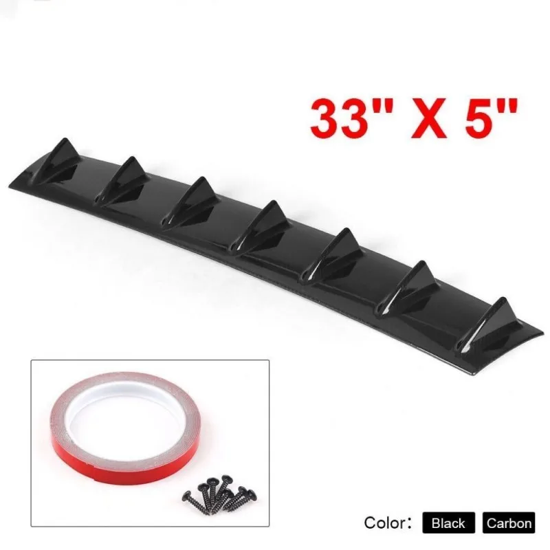For car Universal Rear Bumper Spoiler Diffuser Wing Shark Fin Style Lower Body Lip car accessories
