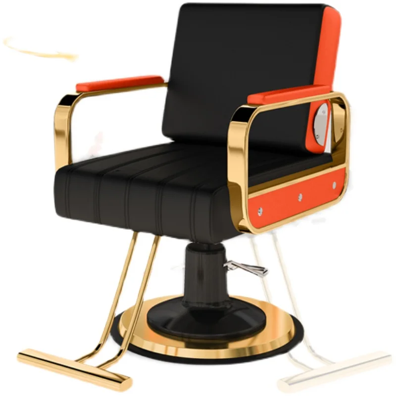 Golden Stylist Aesthetic Hairdressing Chairs Swivel Rotating Pedicure Barber Chairs Professional Cadeira Salon Furniture MQ50BC