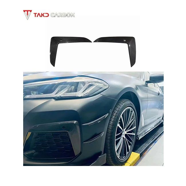 

TAKD Carbon Factory Direct Hot Sale High Quality Dry Carbon Fiber Front Fog Lamp Frame for bmws 5 Series G30/G38 2021-UP