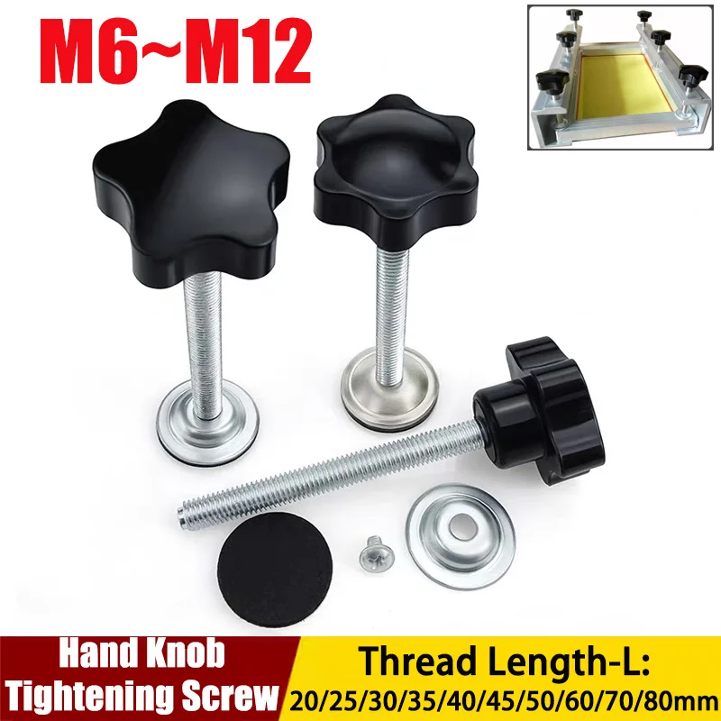 1pcs M6 M8 M10 M12 Five Star Handle With Pressure Plate Plum Bakelite Hand Tighten Nuts Handles Mechanical Equipment Accessories